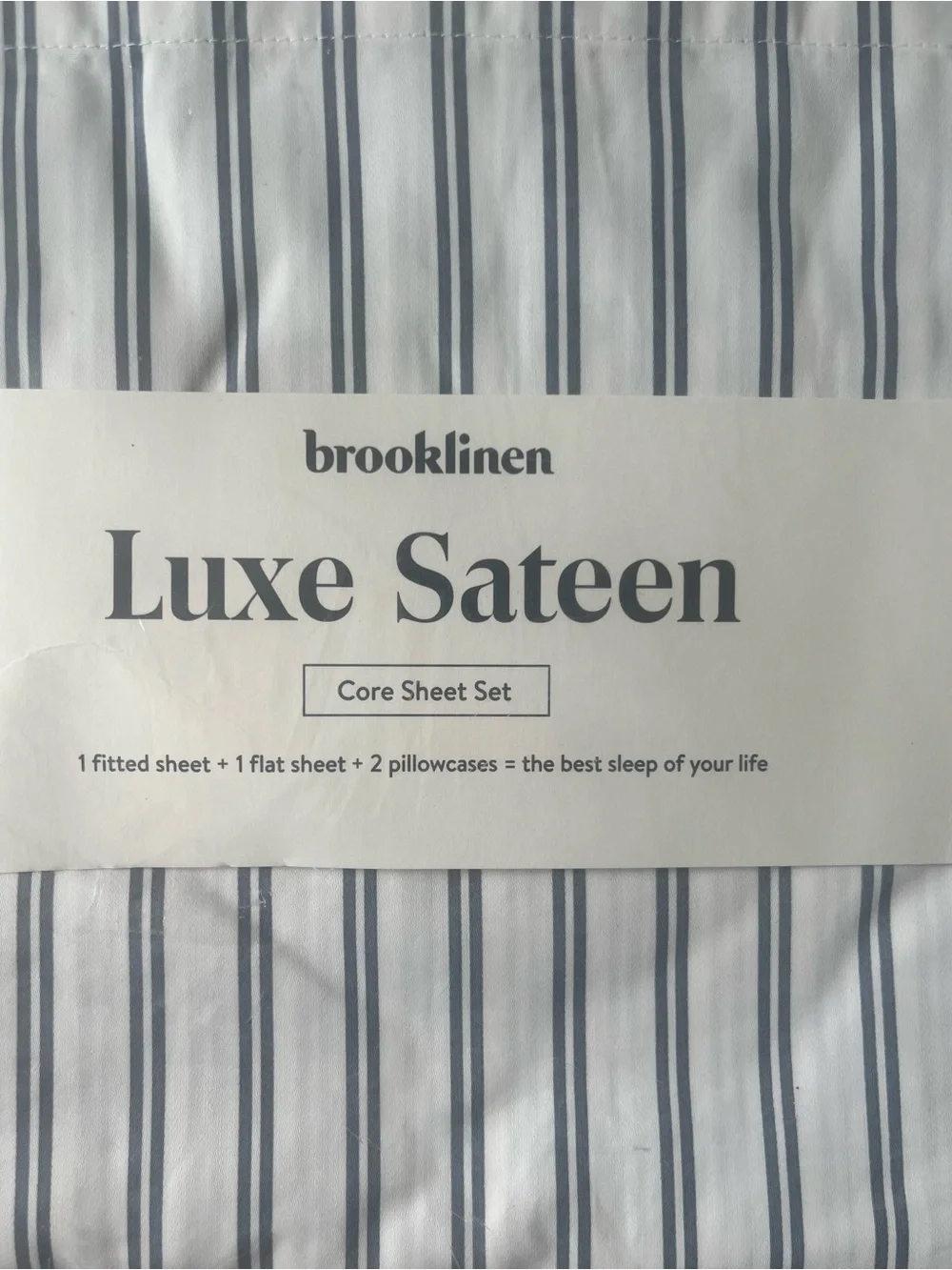 Brooklinen Core Sheet SetStriped Blue and White Full